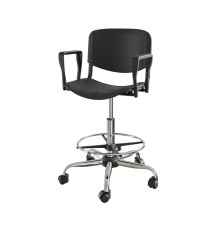 Кресло с сидением и спинкой из пластика Каппа 1 Pl (стандарт) на хромированном каркасе с опорным кольцом для ног