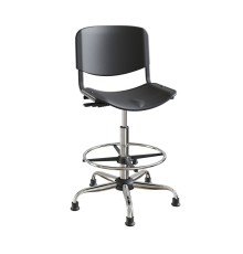 Кресло с сидением и спинкой из пластика Каппа 1 Pl (высокое) на хромированном каркасе с опорным кольцом для ног