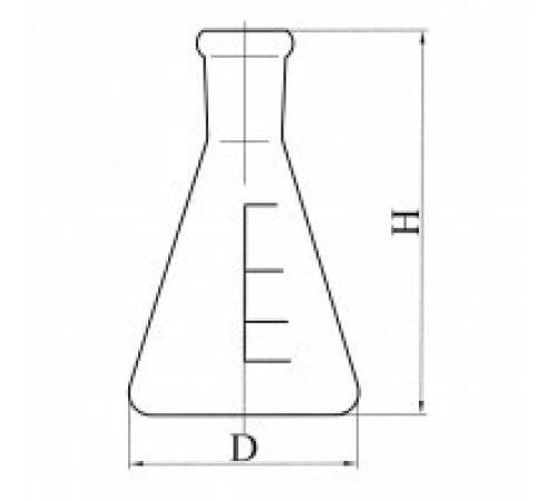 Колба коническая с цилиндрической горловиной КН-2-250-34, с делениями, ТС