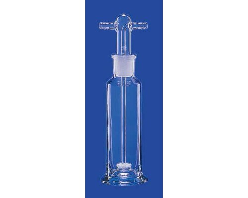 Склянка для промывки газов Lenz 100 мл, со стеклянным оливами, c фильтром, пористость 2