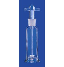 Склянка для промывки газов Lenz 250 мл, с отводами GL 14, c фильтром, пористость 0