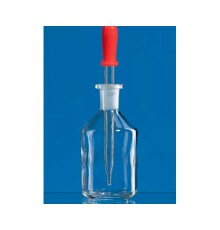 BRAND 124633 Бутылка для капельницы, натриево-кальциевое стекло, прозрачная, 50 мл, с капельницей и резиновой крышкой