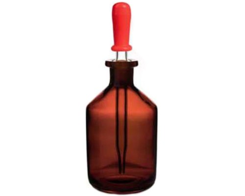 BRAND 124539 Бутылка для капельницы, натриево-кальциевое стекло, коричневая, 100 мл, с капельницей и резиновой крышкой