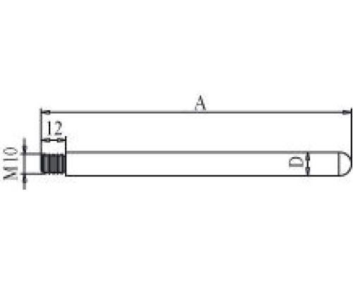 Штанга Bochem для штатива длина 1000 мм, диаметр 12 мм, резьба M10, алюминий