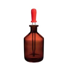 BRAND 124529 Бутылка для капельницы, натриево-кальциевое стекло, коричневая, 50 мл, с капельницей и резиновой крышкой