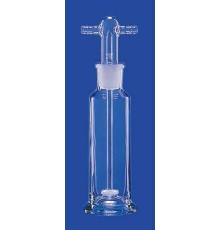 Склянка для промывки газов Lenz 250 мл, со стеклянным оливами, c фильтром, пористость 2