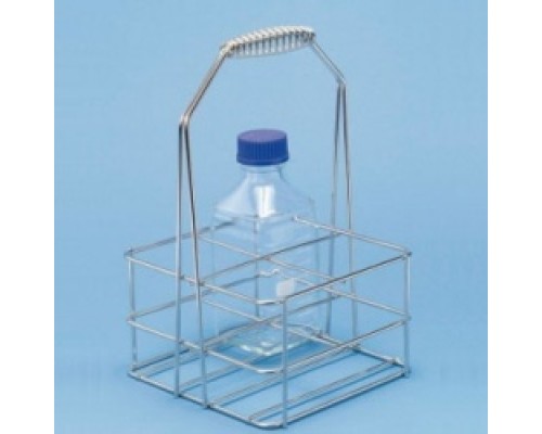 Корзина Wurtt для переноски квадратных бутылей DURAN 4 х 500 мл, из проволоки, электрохимически полированная (Артикул 9908118)